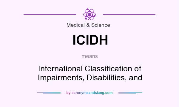 What does ICIDH mean? It stands for International Classification of Impairments, Disabilities, and