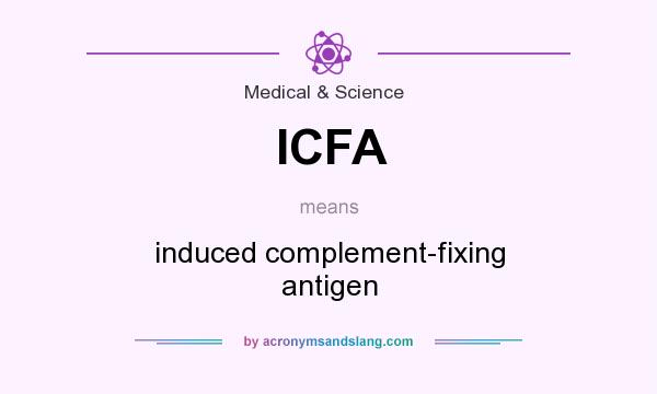 What does ICFA mean? It stands for induced complement-fixing antigen