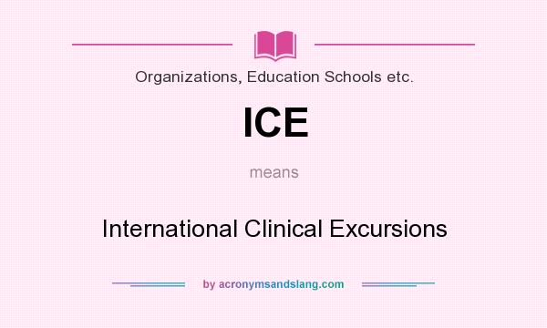 What does ICE mean? It stands for International Clinical Excursions