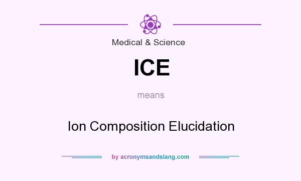 What does ICE mean? It stands for Ion Composition Elucidation