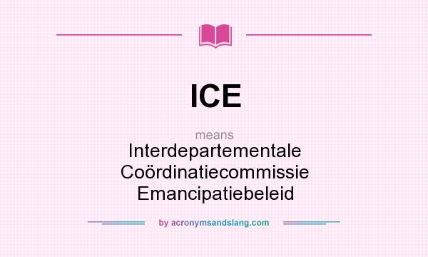 What does ICE mean? It stands for Interdepartementale Coördinatiecommissie Emancipatiebeleid