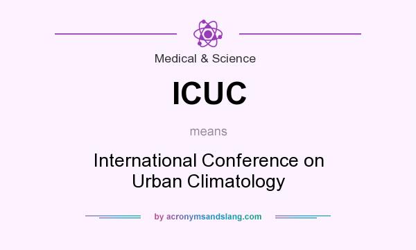 What does ICUC mean? It stands for International Conference on Urban Climatology
