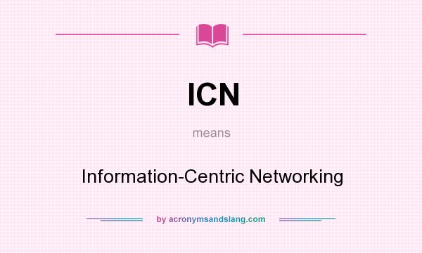 What does ICN mean? It stands for Information-Centric Networking