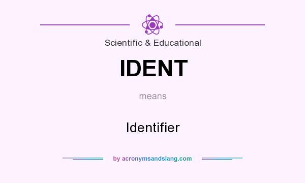 What does IDENT mean? It stands for Identifier