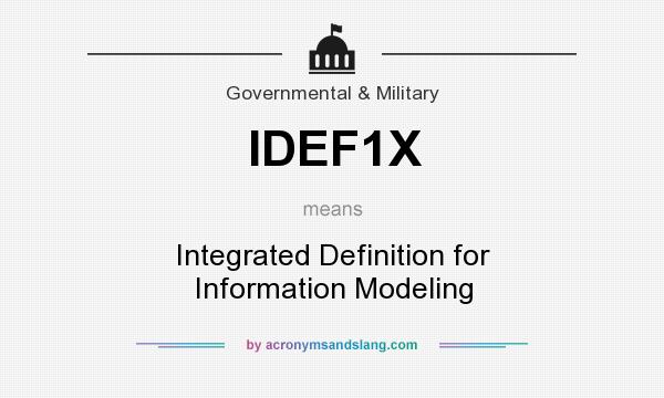What does IDEF1X mean? It stands for Integrated Definition for Information Modeling