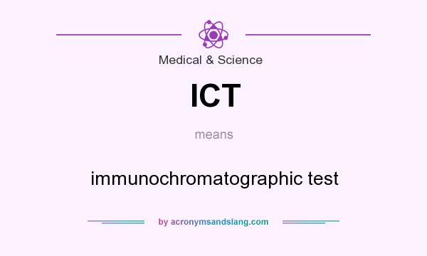 What does ICT mean? It stands for immunochromatographic test