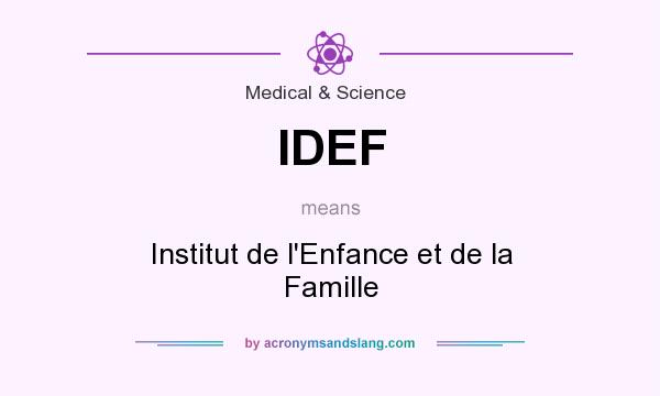 What does IDEF mean? It stands for Institut de l`Enfance et de la Famille