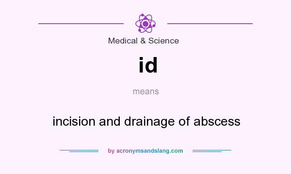 What does id mean? It stands for incision and drainage of abscess