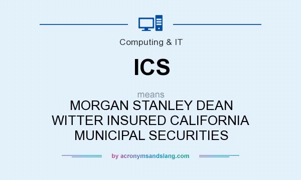 What does ICS mean? It stands for MORGAN STANLEY DEAN WITTER INSURED CALIFORNIA MUNICIPAL SECURITIES