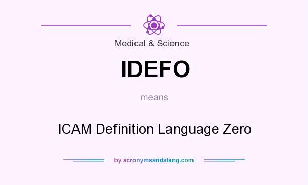 What does IDEFO mean? It stands for ICAM Definition Language Zero