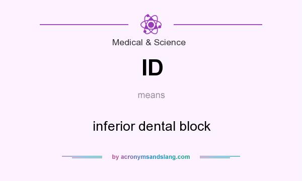 What does ID mean? It stands for inferior dental block