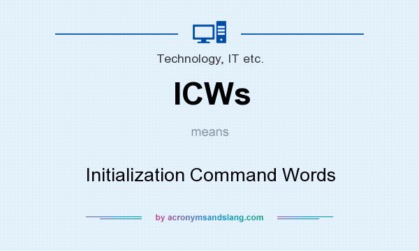 What does ICWs mean? It stands for Initialization Command Words