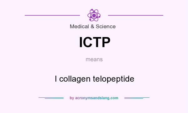 What does ICTP mean? It stands for I collagen telopeptide