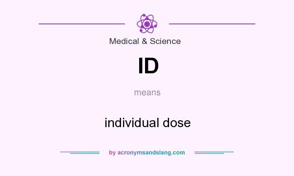 What does ID mean? It stands for individual dose