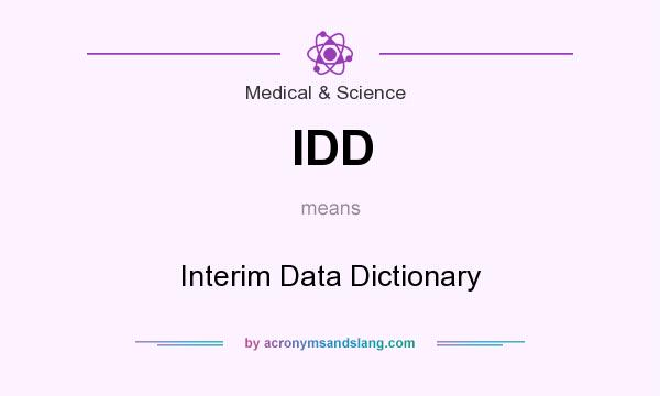 What does IDD mean? It stands for Interim Data Dictionary