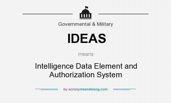 What does IDEAS mean? It stands for Intelligence Data Element and Authorization System