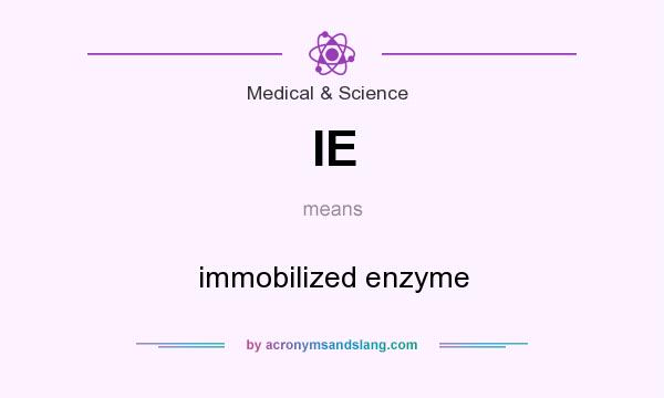 What does IE mean? It stands for immobilized enzyme