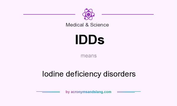 What does IDDs mean? It stands for Iodine deficiency disorders