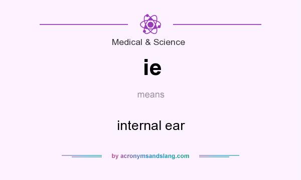 What does ie mean? It stands for internal ear