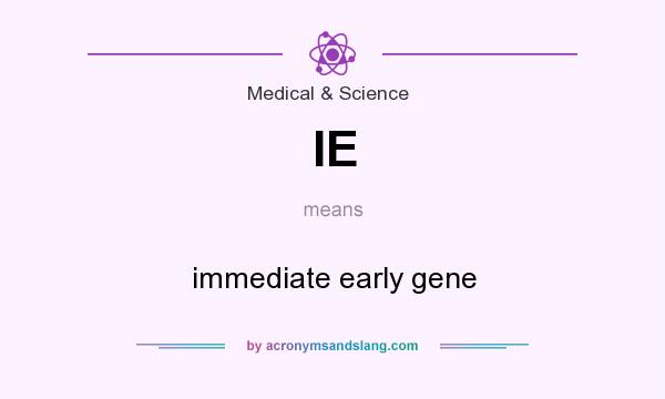 What does IE mean? It stands for immediate early gene