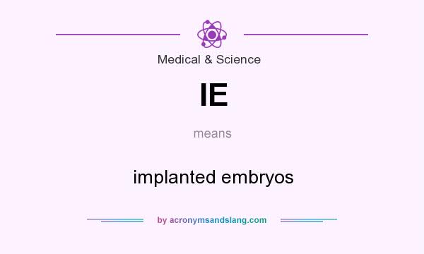 What does IE mean? It stands for implanted embryos