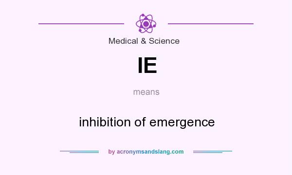 What does IE mean? It stands for inhibition of emergence
