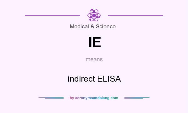 What does IE mean? It stands for indirect ELISA