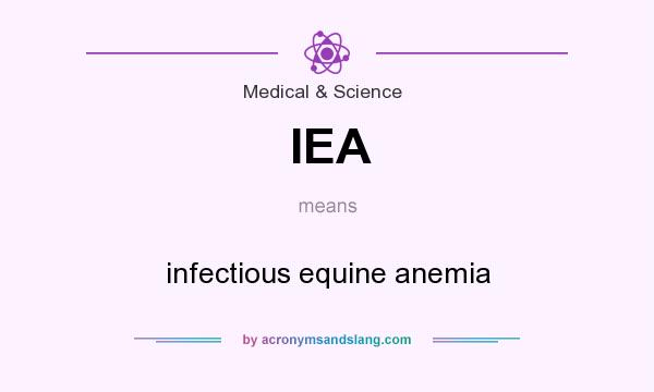 What does IEA mean? It stands for infectious equine anemia