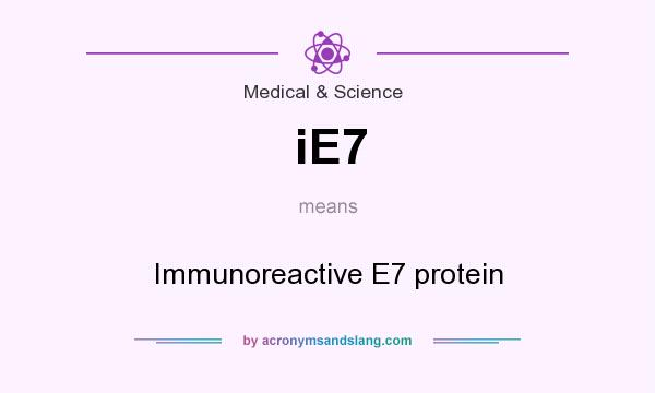 What does iE7 mean? It stands for Immunoreactive E7 protein