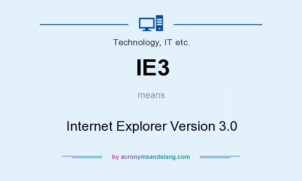 What does IE3 mean? It stands for Internet Explorer Version 3.0