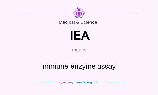 What does IEA mean? It stands for immune-enzyme assay