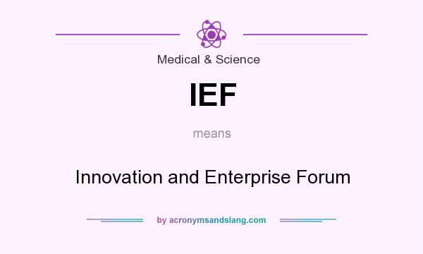 What does IEF mean? It stands for Innovation and Enterprise Forum