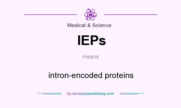 What does IEPs mean? It stands for intron-encoded proteins