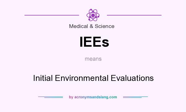 What does IEEs mean? It stands for Initial Environmental Evaluations