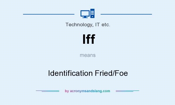What does Iff mean? It stands for Identification Fried/Foe
