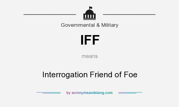 What does IFF mean? It stands for Interrogation Friend of Foe