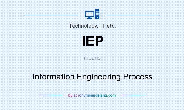 What does IEP mean? It stands for Information Engineering Process