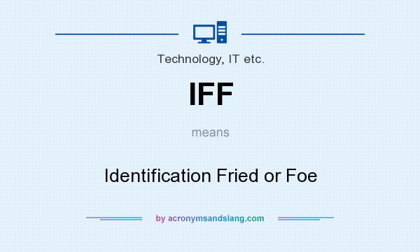 What does IFF mean? It stands for Identification Fried or Foe