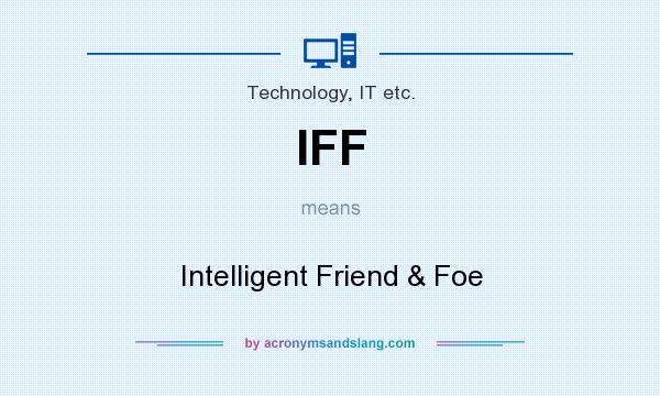 What does IFF mean? It stands for Intelligent Friend & Foe