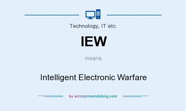 What does IEW mean? It stands for Intelligent Electronic Warfare