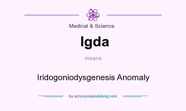 What does Igda mean? It stands for Iridogoniodysgenesis Anomaly