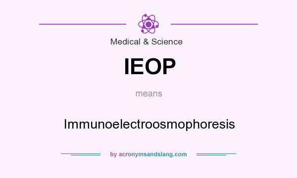 What does IEOP mean? It stands for Immunoelectroosmophoresis