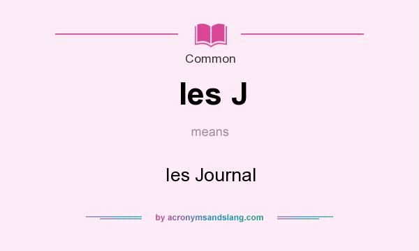 What does Ies J mean? It stands for Ies Journal