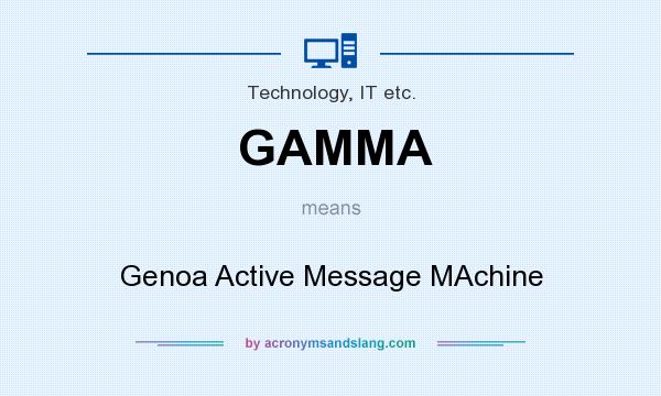 What does GAMMA mean? It stands for Genoa Active Message MAchine