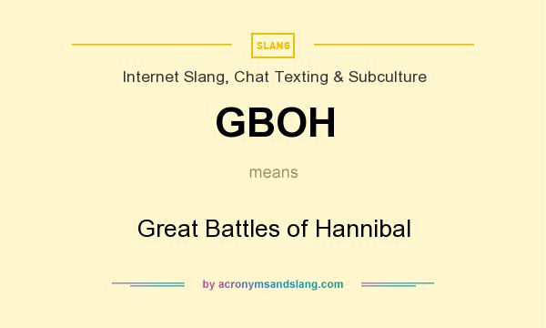 What does GBOH mean? It stands for Great Battles of Hannibal