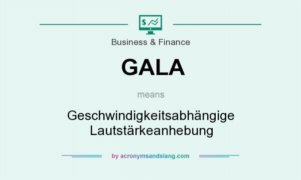 What does GALA mean? It stands for Geschwindigkeitsabhängige Lautstärkeanhebung