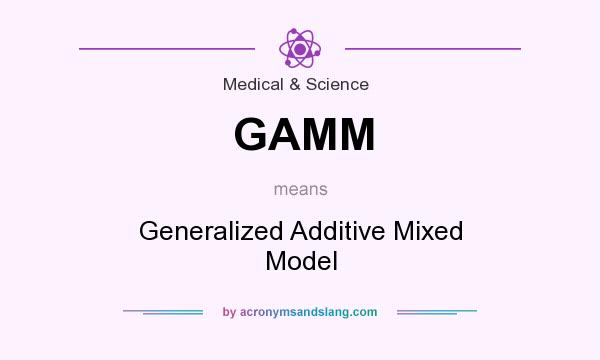 What does GAMM mean? It stands for Generalized Additive Mixed Model