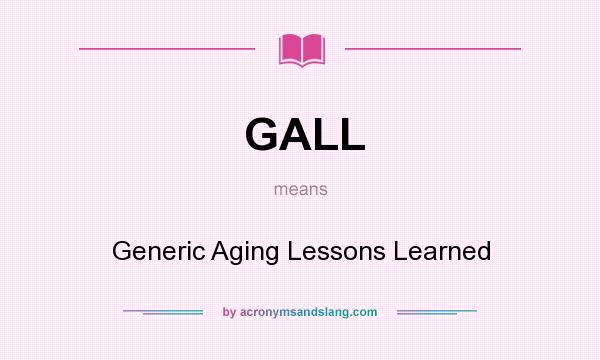 What does GALL mean? It stands for Generic Aging Lessons Learned