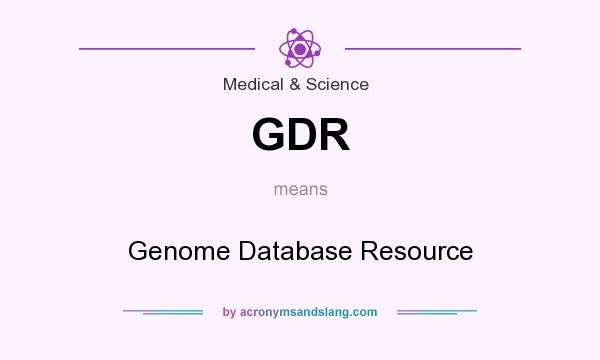What does GDR mean? It stands for Genome Database Resource