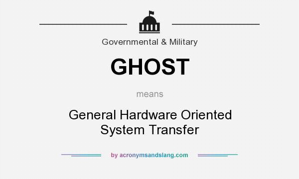 What does GHOST mean? It stands for General Hardware Oriented System Transfer